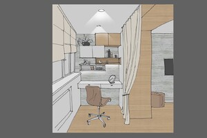 Заказать Блиц-дизайн интерьеров on-line для ремонтов в г. Атланта . Спальня 16,7м2. Вид 3